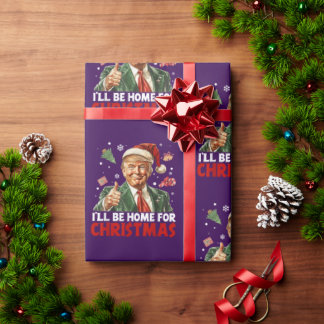 Donald Trump Home for Christmas Wrapping Paper