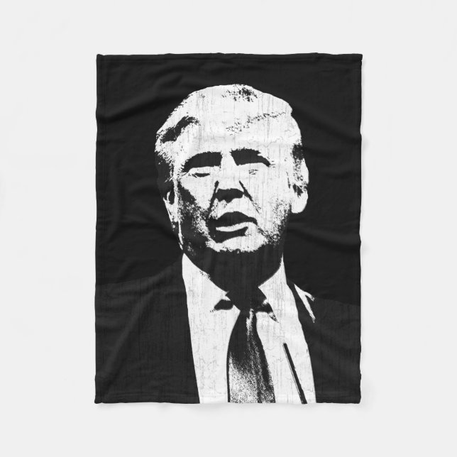 Donald Trump Illustration Fleece Blanket (Front)
