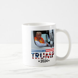 Donald Trump In Garbyge Truck Team Garge For Trump Coffee Mug