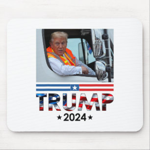 Donald Trump In Garbyge Truck Team Garge For Trump Mouse Pad
