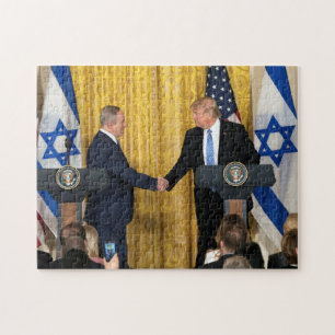 Donald Trump In Israel With Bibi Netanyahu Jigsaw Puzzle