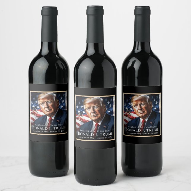 Donald Trump Inauguration Celebration Classy Wine Label (Bottles)