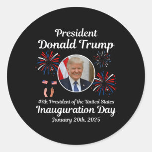 Donald Trump Inauguration Day 2025 47th Usa Presid Classic Round Sticker