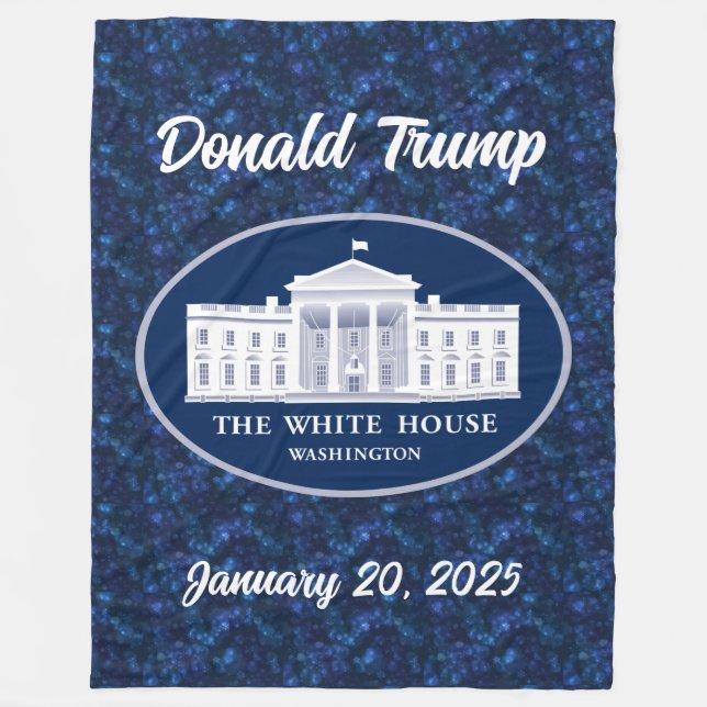 Donald Trump Inauguration Day & White House Fleece Blanket (Front)