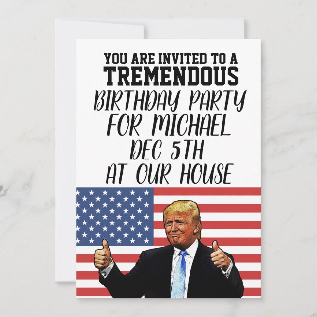DONALD TRUMP INVITATIONS PERSONNALISÉES À L'ANNIVE (Devant)