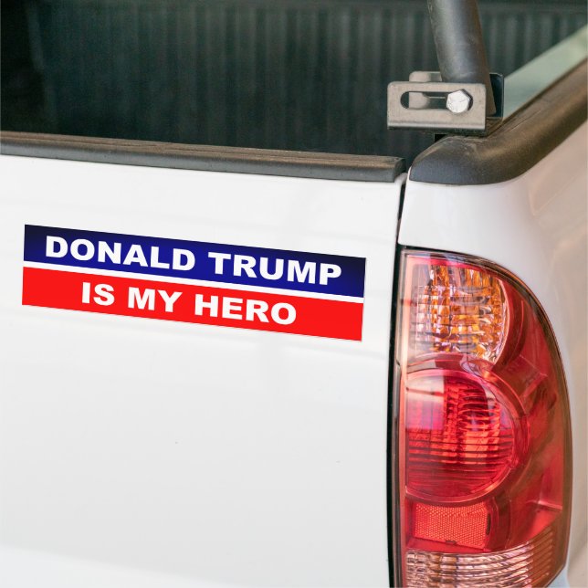 Donald Trump is my Hero Red, White, and Blue Bumper Sticker (On Truck)
