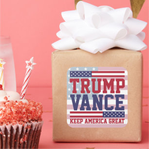 Donald Trump JD Vance 2024 Keep America Great Square Sticker