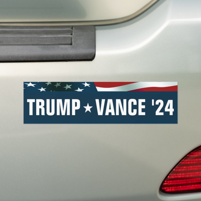 Donald Trump JD Vance President 24 Bumper Sticker (On Car)