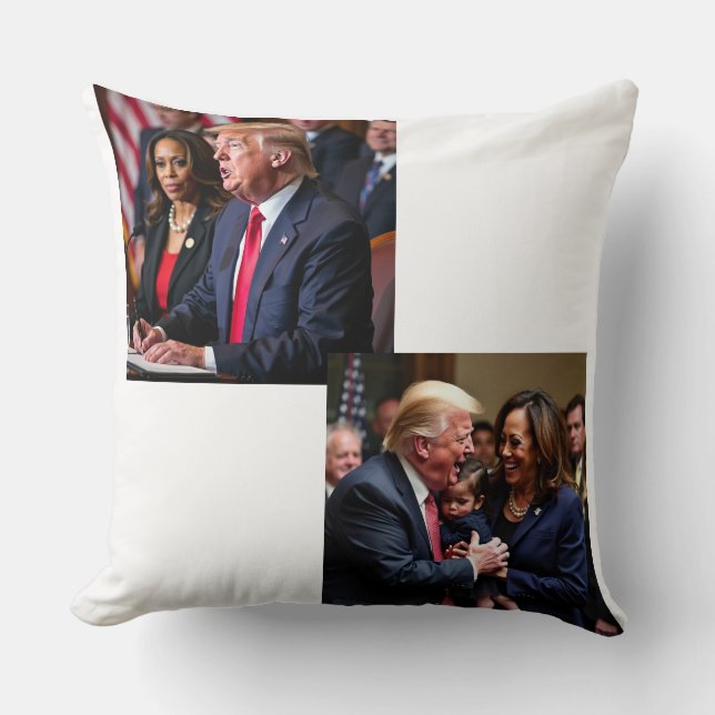 Donald Trump Kamala harris  Throw Pillow (Front)
