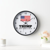 Donald Trump Keep America Great US flag wall clock