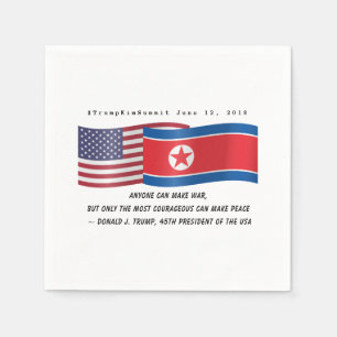Donald Trump Kim Jong Un Historic Meeting Quote Napkin
