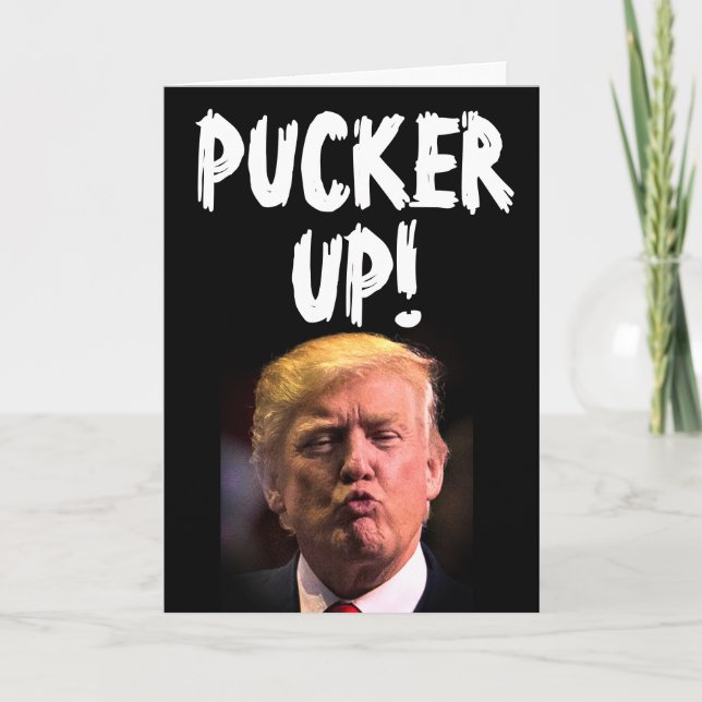 DONALD TRUMP KISS CARTES D'ANNIVERSAIRE FUNNY (Devant)