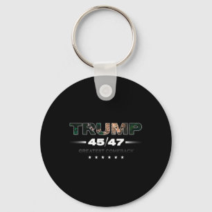 Donald Trump Leopard Print Greatest Comeback Women Keychain