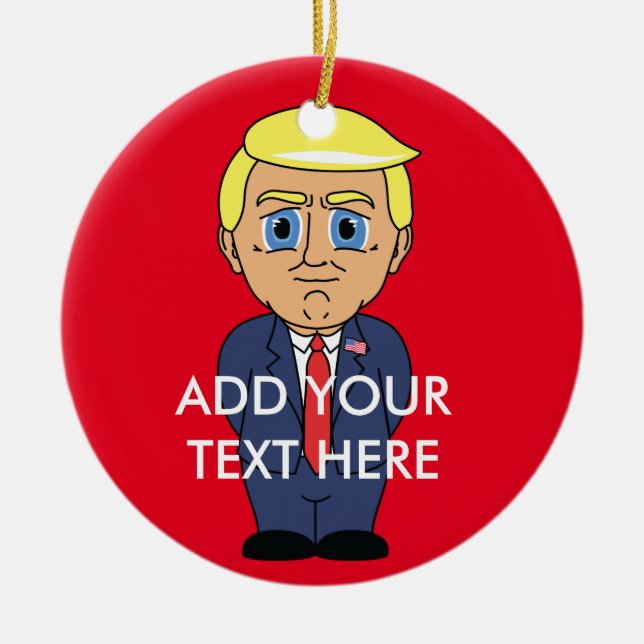 Donald Trump Looking Smug Ceramic Ornament (Front)