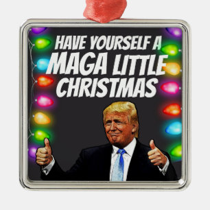  DONALD TRUMP MAGA LITTLE Christmas  Metal Ornament