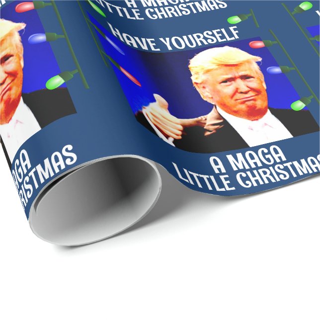  DONALD TRUMP MAGA LITTLE Christmas WRAPPING PAPER (Roll Corner)