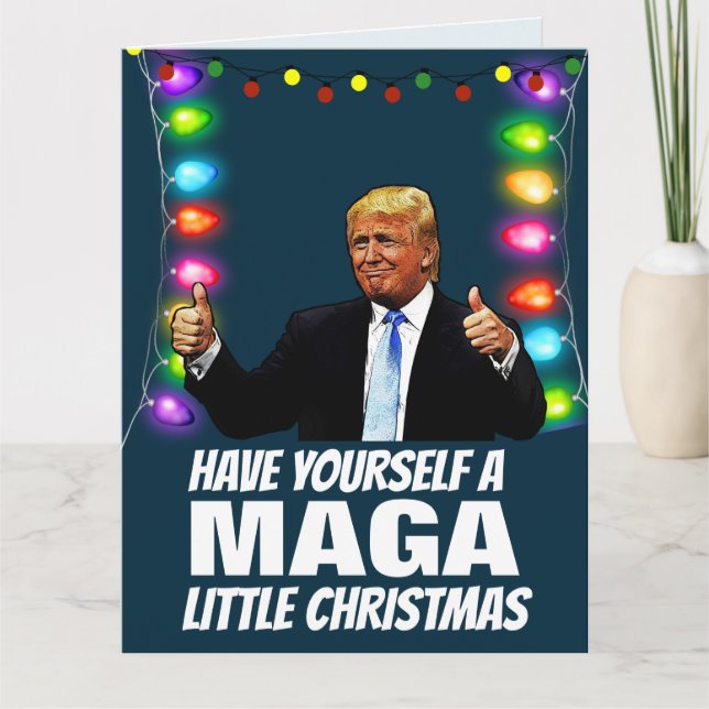 DONALD TRUMP MAGA PETITE carte de voeux de Noël (Devant)