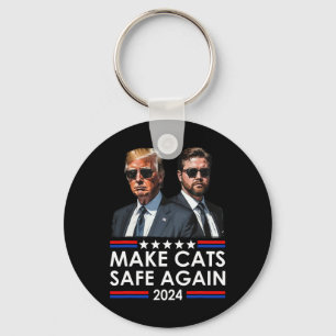 Donald Trump Make Cats Safe Again 2024 Debate Funn Keychain