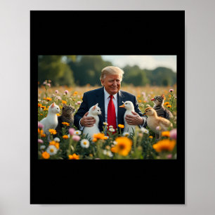 Donald Trump Make Cats Safe Again 2024 Debate Funn Poster