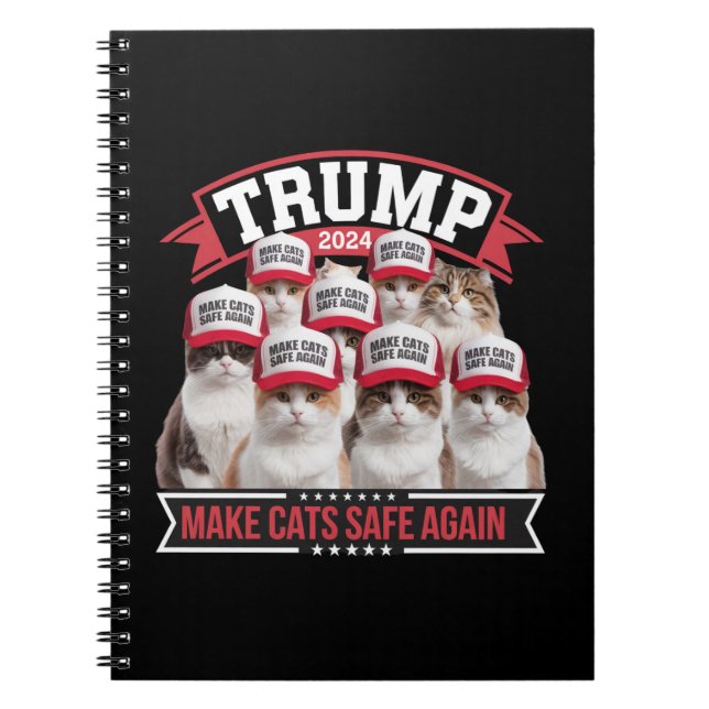 Donald Trump Make Cats Safe Again 2024 Debate  Notebook (Front)
