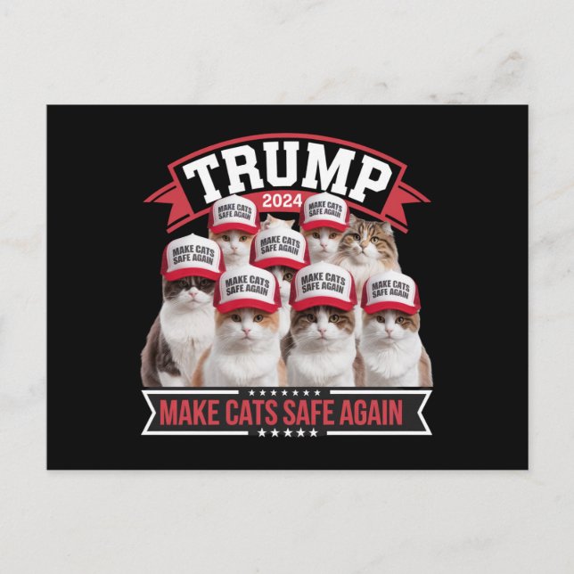 Donald Trump Make Cats Safe Again 2024 Debate  Postcard (Front)