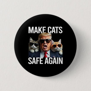 Donald Trump Make Cats Safe Again Red Hat 2024 Deb 2 Inch Round Button
