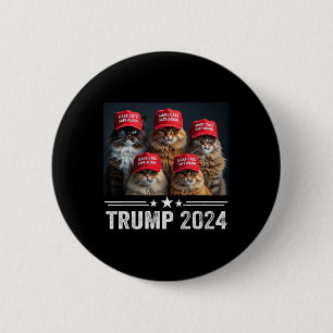 Donald Trump Make Cats Safe Again Red Hat 2024 Deb 2 Inch Round Button