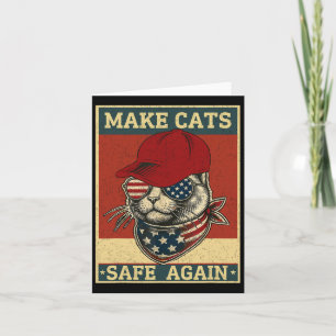 Donald Trump Make Cats Safe Again Red Hat 2024 Deb Card