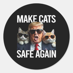 Donald Trump Make Cats Safe Again Red Hat 2024 Deb Classic Round Sticker