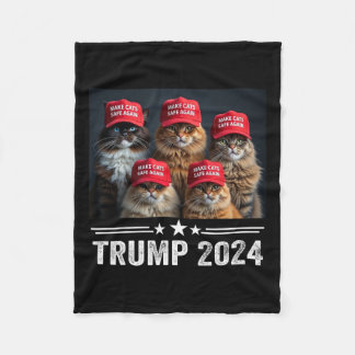 Donald Trump Make Cats Safe Again Red Hat 2024 Deb Fleece Blanket