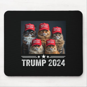 Donald Trump Make Cats Safe Again Red Hat 2024 Deb Mouse Pad