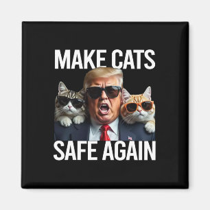 Donald Trump Make Cats Safe Again Red Hat 2024 Det Magnet