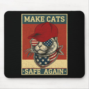 Donald Trump Make Cats Safe Again Red Hat 2024 Det Mouse Pad