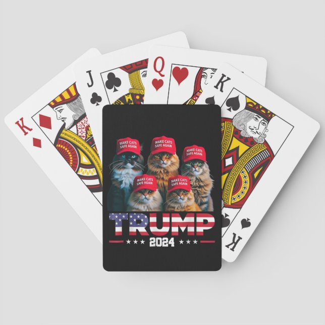 Donald Trump Make Cats Safe Again Red Hat 2024 Playing Cards (Back)