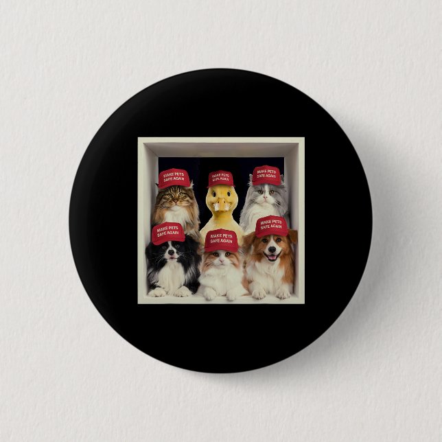 Donald Trump Make Pets Safe Again Red Hat 2024 Deb 2 Inch Round Button (Front)