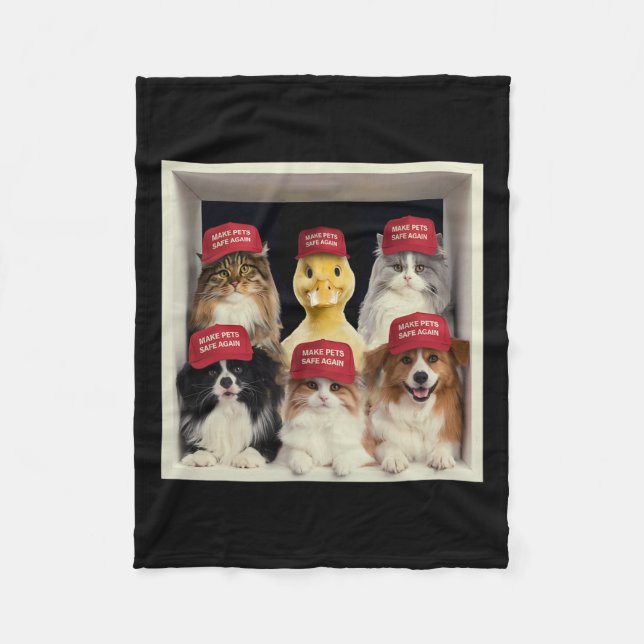 Donald Trump Make Pets Safe Again Red Hat 2024 Deb Fleece Blanket (Front)