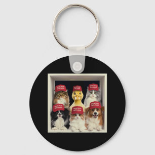 Donald Trump Make Pets Safe Again Red Hat 2024 Deb Keychain
