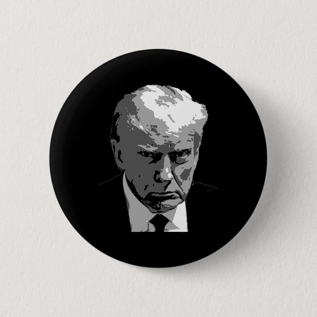 Donald Trump Mean Mug Shot  2 Inch Round Button (Front)