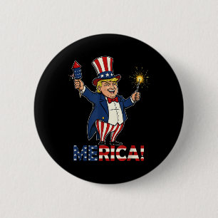 Donald Trump Merica 4th Of July Fireworks Patrioti 2 Inch Round Button