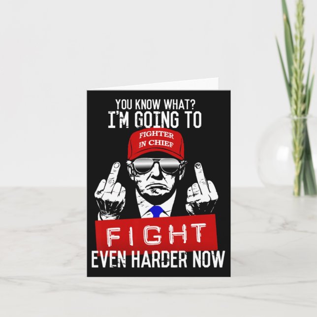 Donald Trump Middle Finger Flipping Off Pro Republ Card (Front)