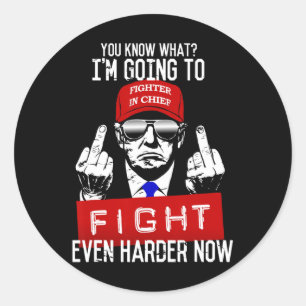 Donald Trump Middle Finger Flipping Off Pro Republ Classic Round Sticker