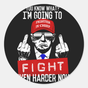 Donald Trump Middle Finger Flipping Off Pro Republ Classic Round Sticker