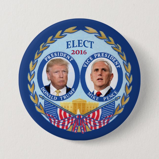Donald Trump & Mike Pence 3 Inch Round Button (Front)