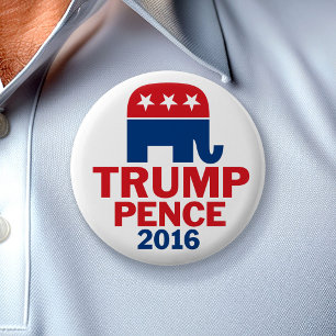 Donald Trump & Mike Pence Republican Elephant 2 Inch Round Button