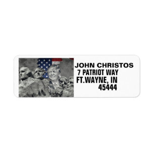 DONALD TRUMP MOUNT RUSHMORE Return Address Label