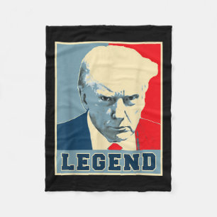 Donald Trump Mug Shot 2024 President Legend Never  Fleece Blanket