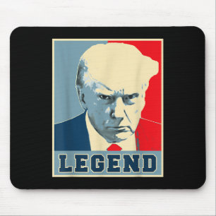 Donald Trump Mug Shot 2024 President Legend Never  Mouse Pad