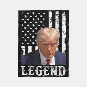 Donald Trump Mug Shot President Legend American Fl Fleece Blanket