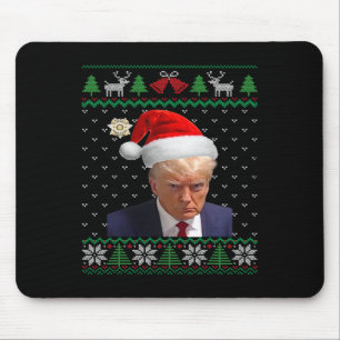 Donald Trump Mug Shot Ugly Christmas Mouse Pad