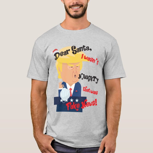 Donald Trump Naught Christmas Face Mask T-Shirt (Front)